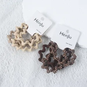Retro wave hair ties set, stylish fabric scrunchies for women and girls daily hair styling.