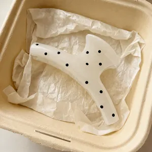 Pince à cheveux à pois douce style coréen, accessoire capillaire en résine blanche pour femmes.