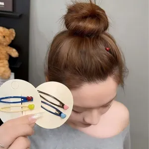 Clip à cheveux cœur style doux mignon métal pince latérale accessoires cheveux minimalistes femmes