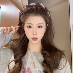 Cerchietto intrecciato in tessuto coreano con denti accessorio capelli stile quotidiano