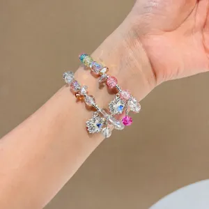 Bracelet de perles pendentif étoile en cristal pour femmes, bijoux de mode strass scintillants.