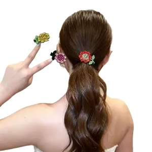 Pince à cheveux tournesol en cristal strass fleur accessoire cheveux pour femme