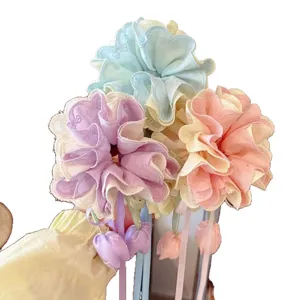 Chouchous coréens doux ruban tulipe grands élastiques cheveux queue de cheval accessoires