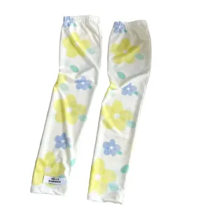 Manchettes de protection solaire en soie glacee a fleurs pour femmes cyclisme conduite UV