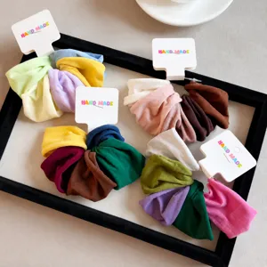 Chouchous de Cheveux Larges Haute Élasticité pour Femmes Tissu Doux Support de Queue de Cheval Accessoires de Cheveux Quotidiens Cordes à Cheveux Unies