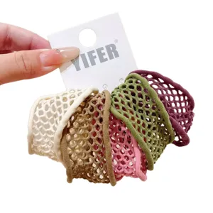 Ensemble de bandes en filet élastique multicolore pour manches et coiffure quotidienne.