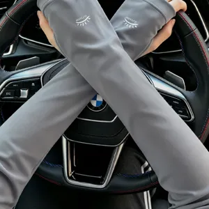 Femmes Hommes Manchons de Protection Solaire UV en Soie Glacée Refroidissant pour Conduite Cyclisme Sports Extérieurs
