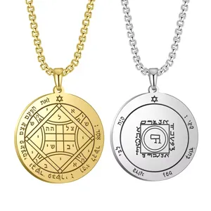 Collar con Amuletos Pentagrama de Salomón de Acero Inoxidable Unisex Oro Plata Joyería