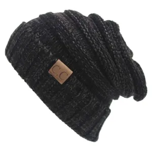 Winter warm knitted slouchy beanie hat for men and women outdoor cold weather daily wear.