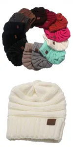 Knit beanie winter warm cuffed hat for men and women stylish outdoor cold weather headwear