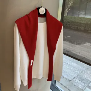 Soft knit shawl and white sweater set, stylish layered autumn outfit for women, comfortable design.