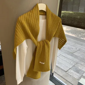 Bufanda Chal de Pura Lana de Color Sólido para Mujer Elegante Versátil Envoltura Cálida Forma de T Protección de Cuello Accesorio de Invierno