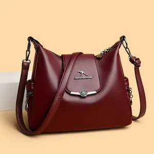 Elegante bolso de hombro para mujer de cuero con gran capacidad para uso diario.