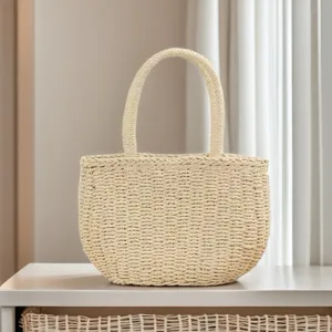 Handgemaakte geweven strohandtas stijlvolle strandtas casual zomertas voor dames