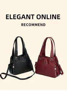 Stijlvolle grote leren schoudertas, elegante damestas voor werk en dagelijks, 2 kleuren
