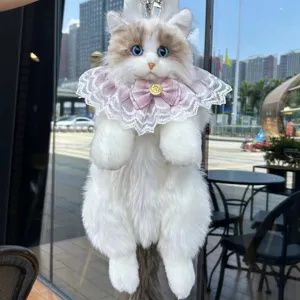 Simulation Ragdoll Cat Plush Backpack Cute Stuffed Animal Doll Bag Soft Kitten Toys Birthday Gift For Women