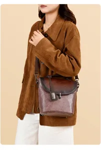 Borsa a tracolla vintage da donna sfumata borsa retrò casual elegante per lavoro quotidiano stile