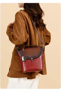 Borsa a tracolla da donna rétro sfumata borsa a spalla casual borsa da lavoro vista dettagli