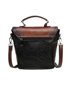 Elegante borsa a tracolla vintage da donna con manico superiore e pratica tasca con zip.