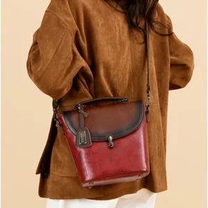 Borsa a tracolla da donna rétro sfumata borsa casual da lavoro elegante quotidiana