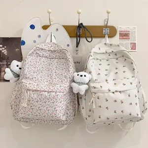 Japanse bloemige rugzak voor meisjes, schattige Koreaanse ins-stijl schooltas voor studenten.