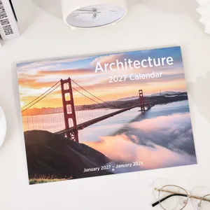 Ημερολόγιο γραφείου αρχιτεκτονικής 2027 Golden Gate Bridge αγγλικό ημερολόγιο