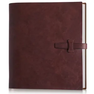 Brown Faux Leather Photo Album DIY Scrapbook 4x6 Picture Memory Book for Family Couple