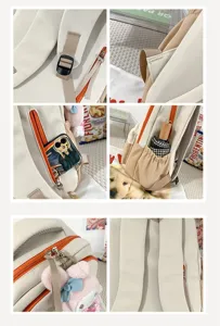 Vista dettagliata dello zaino con spallacci regolabili resistenti e tasche laterali capienti.