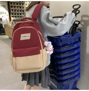 Zaino casual in tela da donna grande capacita borsa da scuola stile coreano