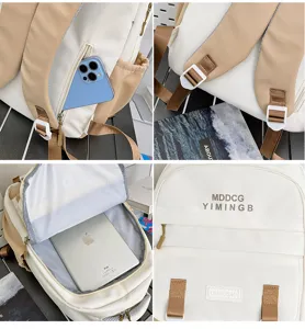 Zaino casual in tela per studenti con grande capacità e comode cinghie per le spalle regolabili.