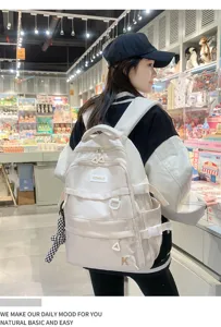 Gran mochila escolar para chicas adolescentes casual simple bolso de estudiante estilo diario