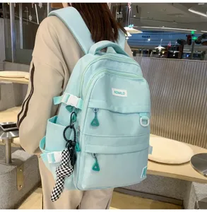 Mochila escolar informal de gran capacidad para estudiantes, bolso liso simple y práctico.