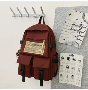 Modischer großer Nylon Schulrucksack für Schüler, vielseitiger lässiger Campus Rucksack.
