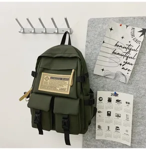 Koreanischer Nylon Nylon Schulrucksack, grosse Kapazitaet Freizeit Tagesrucksack fuer Studenten und Alltag.