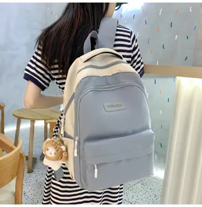 Zaino color-block elegante per donne e studenti con grande capacità e tasche con zip.