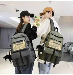 Modischer Nylon Schulrucksack Große Kapazität Mehrfache Taschen Studenten Buch Tasche Alltag