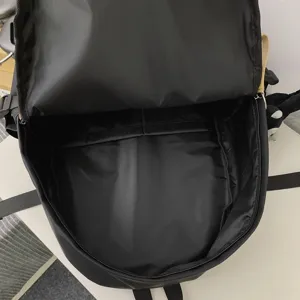 Schwarzer Nylon Schulrucksack grosse Kapazitaet Student Buchtasche vielseitiger Rucksack