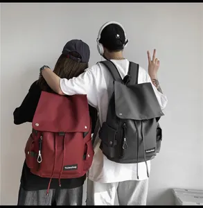Starker grosser Kapazitaet Paar Rucksack urban Streetwear Freizeit Student Schultasche PU Leder