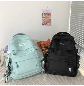 Mochila escolar de lona casual gran capacidad bolso de estudiante mochila diaria versátil
