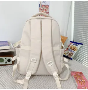 Mochila escolar de color solido minimalista gran capacidad mochila casual para uso diario