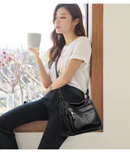 Elegante Damen weiche PU Leder Mehrfache Tasche Umhängetasche für den täglichen Gebrauch