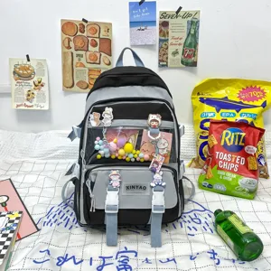 Zaino grande capacita stile giapponese Harajuku per ragazze studentesse borsa scuola