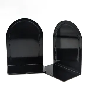 Black metal arched bookends heavy duty desktop book stands for office study room organization