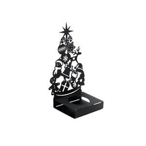 Foldable metal Christmas tree candle holder hollow desktop aromatherapy decoration ornament