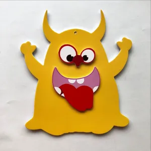 Cartoon monster DIY EVA foam face-changing puzzle toy sticker part for early education kids.