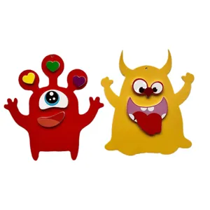 Cartoon monster EVA foam DIY stickers puzzle educational toys for kids fun face changing game