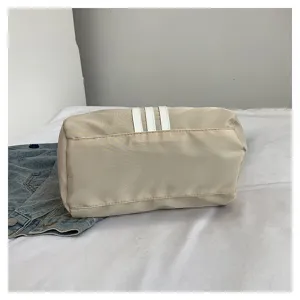 Nylon colorblock crossbody bag, casual texture large capacity pillow travel shoulder bag.