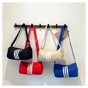 Nylon colorblock shoulder bag casual large capacity travel gym duffel bag commute