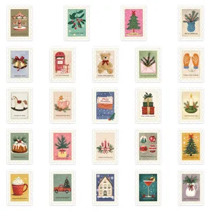 Noël vintage autocollants de timbres papeterie décorative pour journal intime DIY artisanat