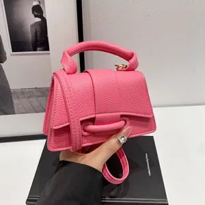 Women Solid Color PU Leather Crossbody Bag Fashion Simple Handbag Elegant Small Square Bag Casual Shoulder Bag